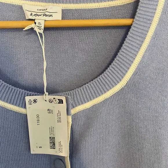 & Other Stories Cardigan Womens Size Large Bow Wool Blend Coquette Soft Girl - Picture 4 of 5